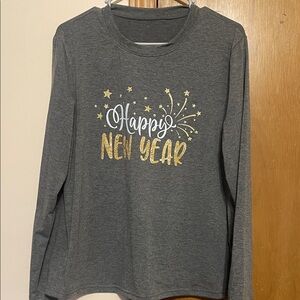 Gray Happy New Year Kids Shirt